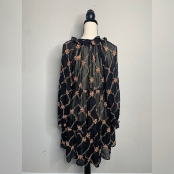 NWT Johnny Was Jackie Mini Long Sleeve Sheer Dress - Picture 10 of 16